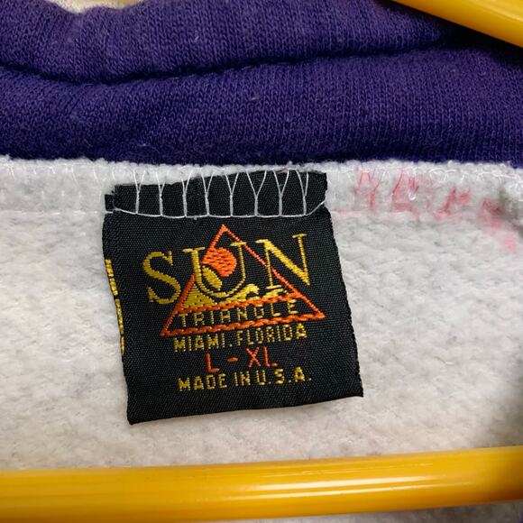 Sun Triangle Kids Vintage 1990’s Florida Neon Quarter Zip Sweatshirt Size L/XL - Picture 3 of 5